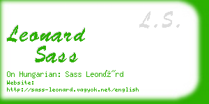 leonard sass business card